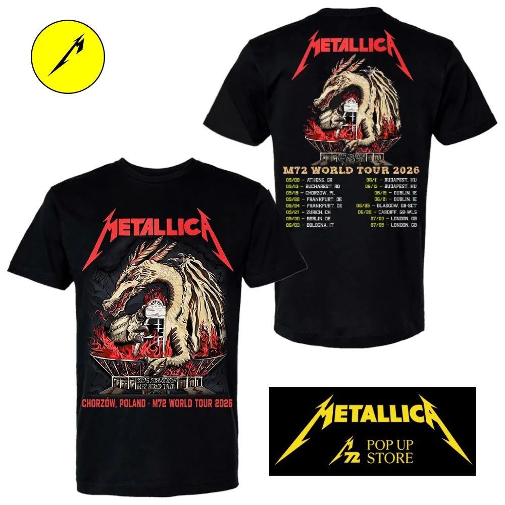 Metallica M72 Chorzów Double-Sided T-Shirt At Stadion Śląski, Poland May 19, 2026