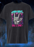 Spurs Till I Die Skeleton Hand Rock On Sign San Antonio Basketball T-Shirt