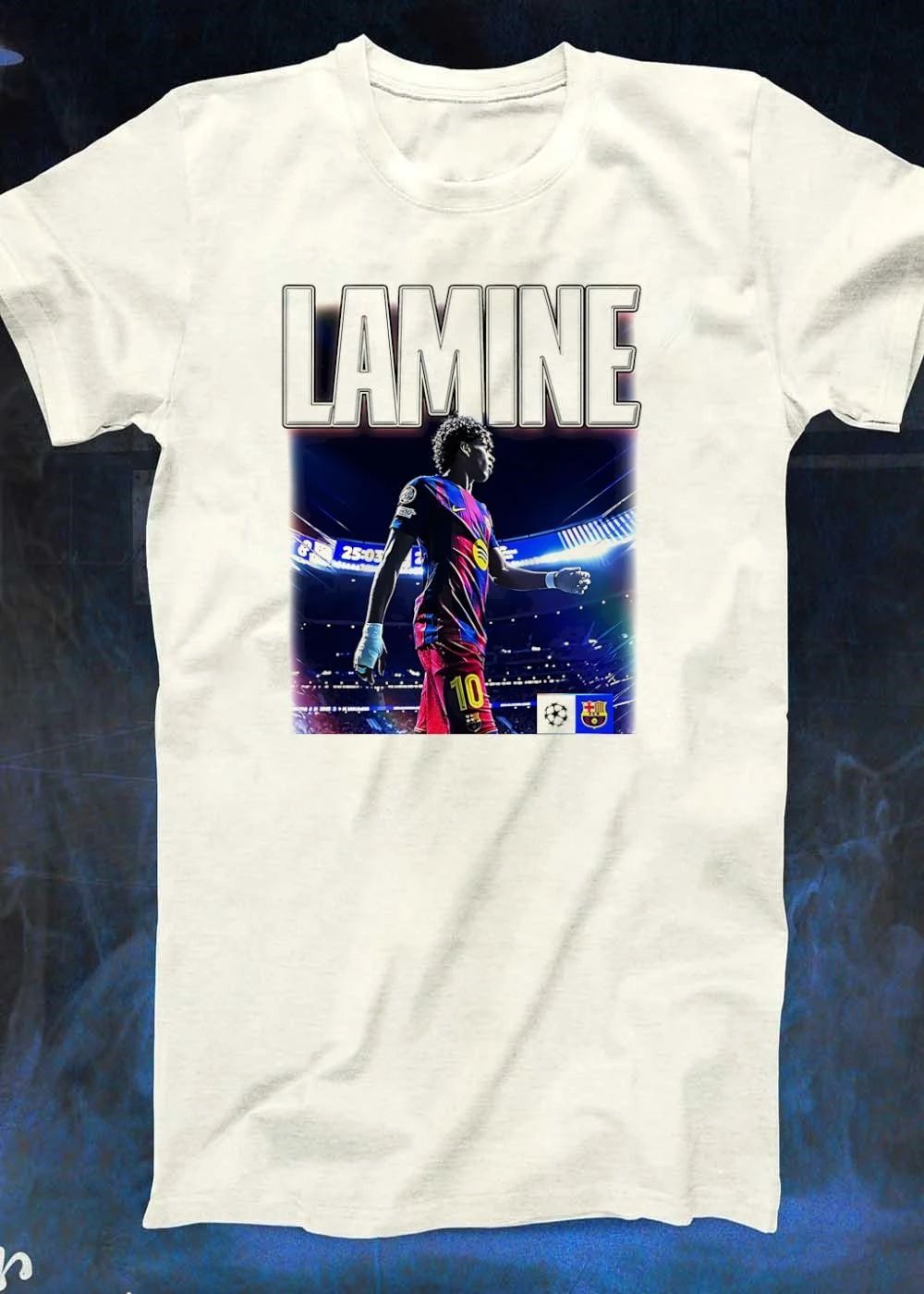 Lamine Yamal Walking in Stadium Lamine Barcelona FC Shirt