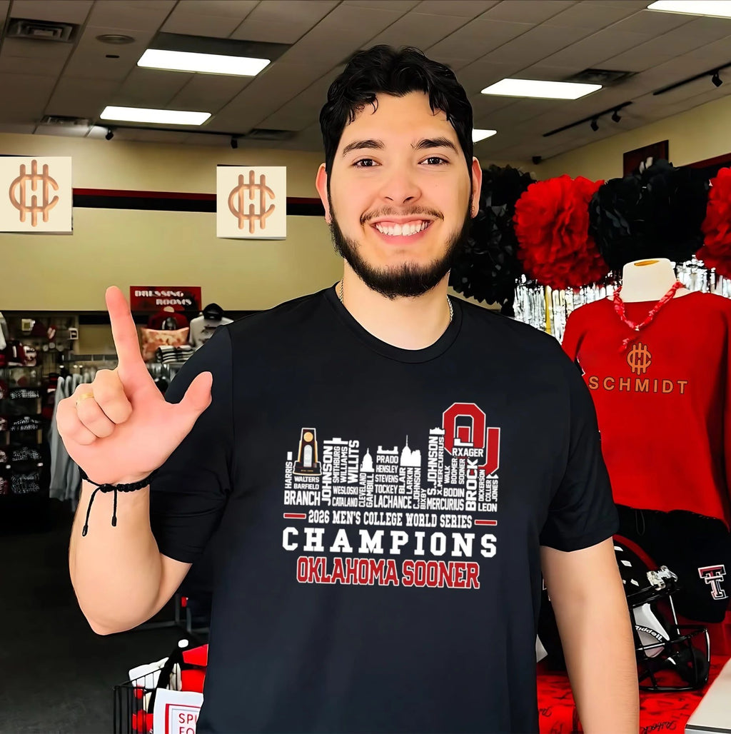 2026 Oklahoma Sooners Men’s College World Series Champions National Champions skyline shirt