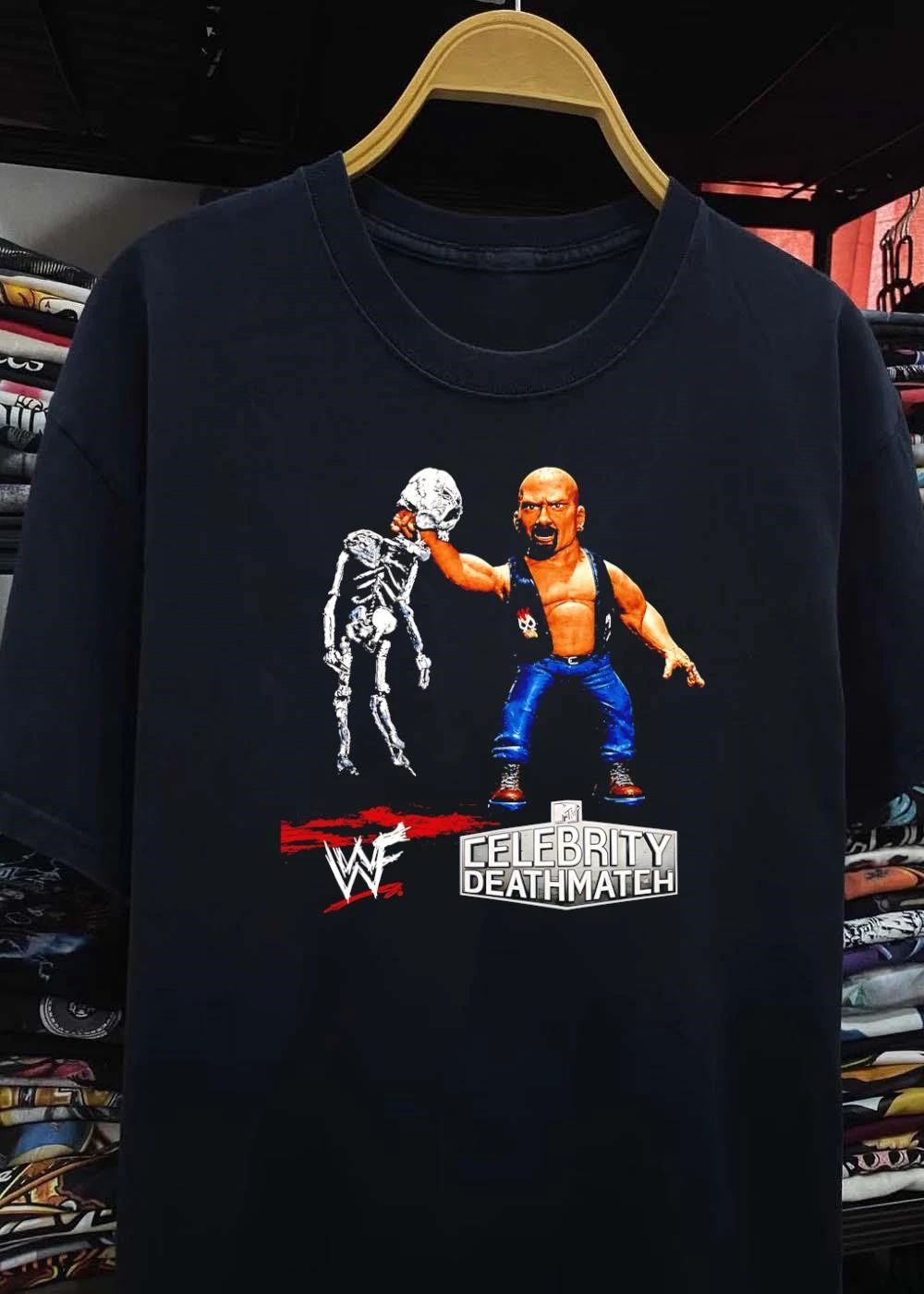 Stone Cold Steve Austin Holding Skeleton WWF Celebrity Deathmatch T-Shirt