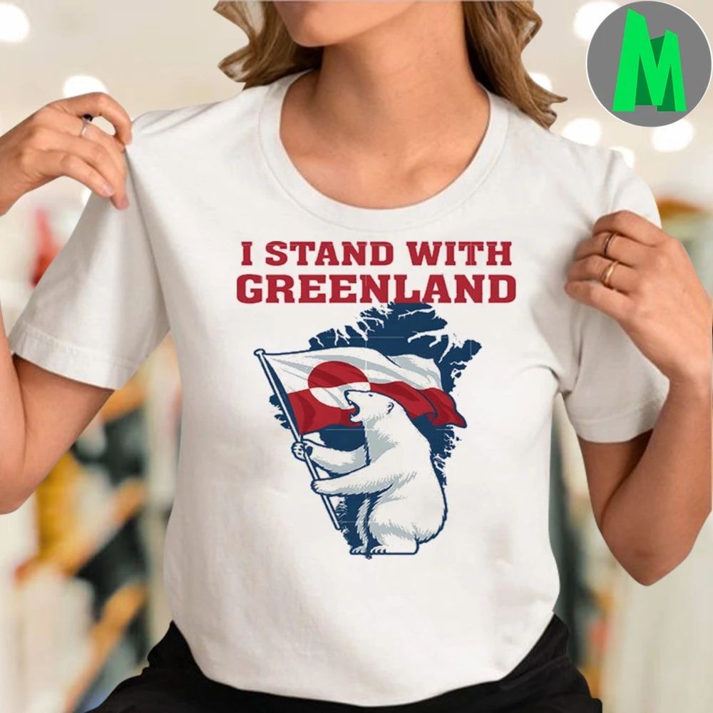 I Stand With Greenland Flag Bear Support Greenlanders T-Shirt
