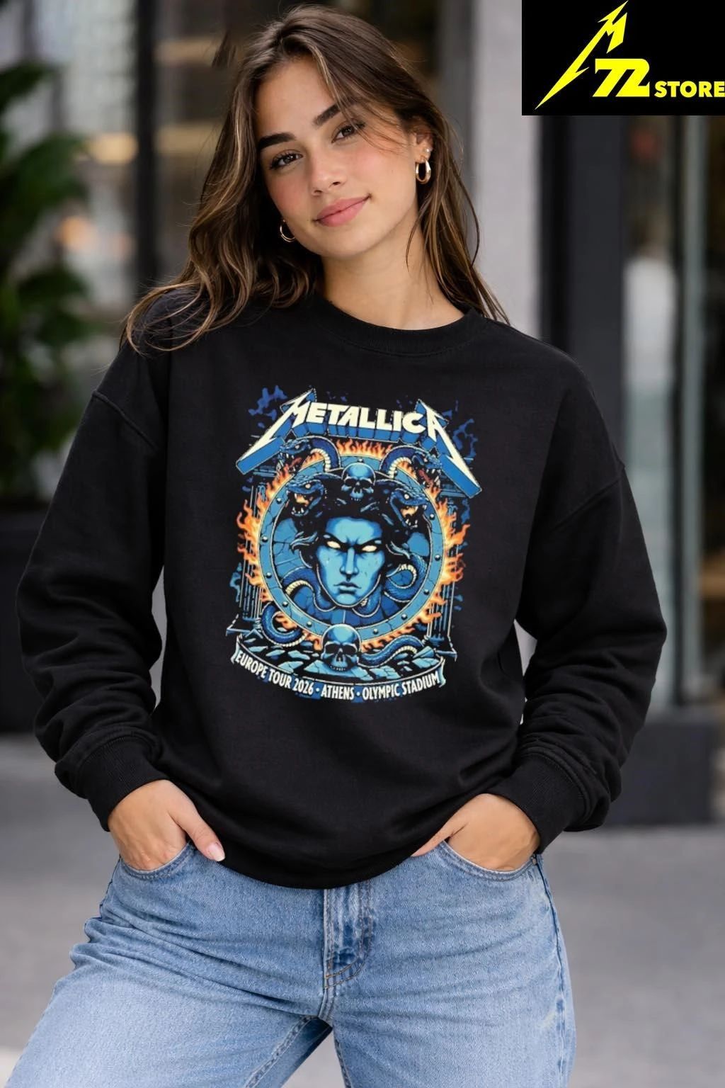 Metallica M72 Athens Europe Tour 2026 Medusa Shield Art On May 9 2026 At Olympic Stadium Athens Greece Shirt