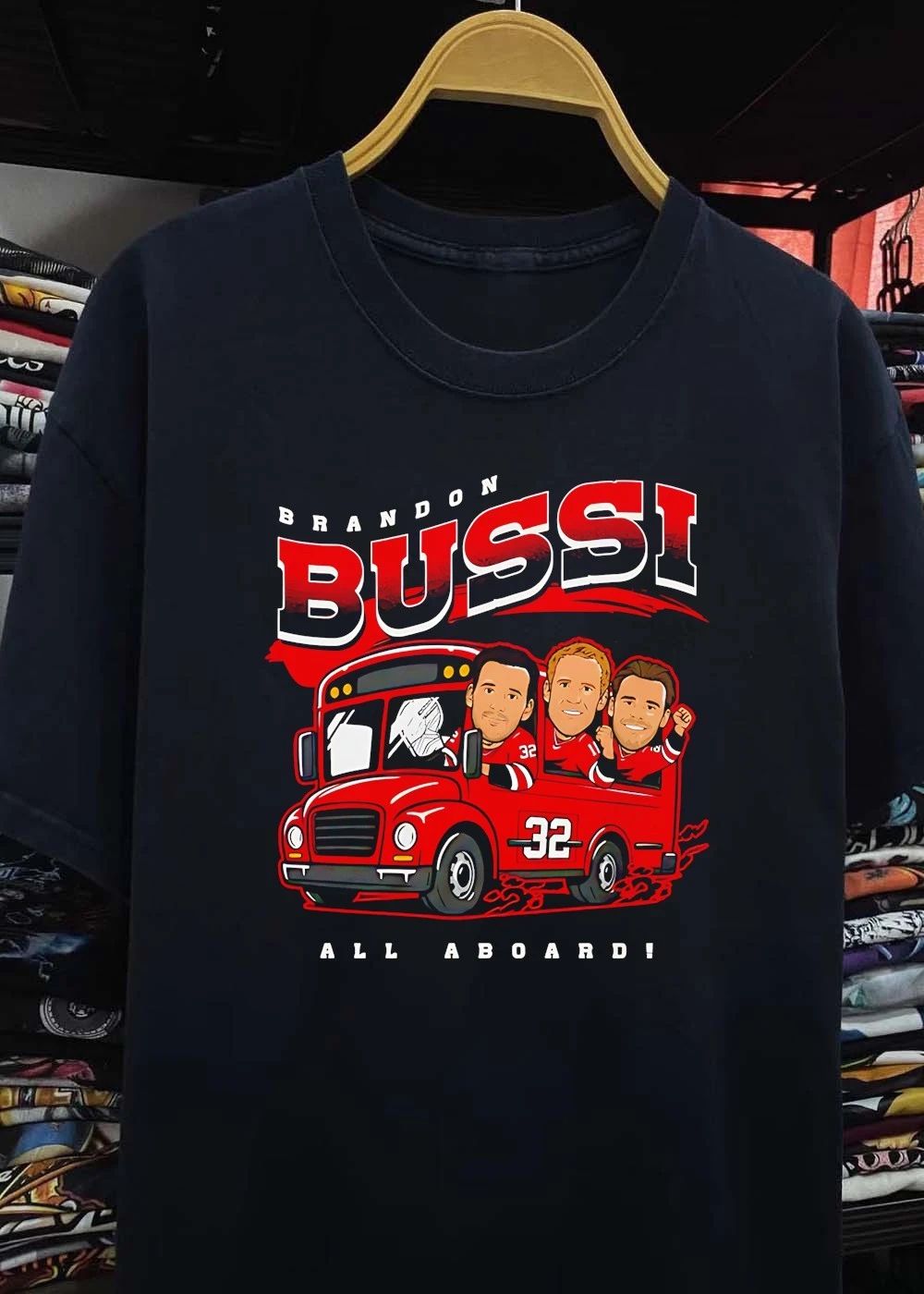 Brandon Bussi All Aboard Bus Boston Bruins T-Shirt