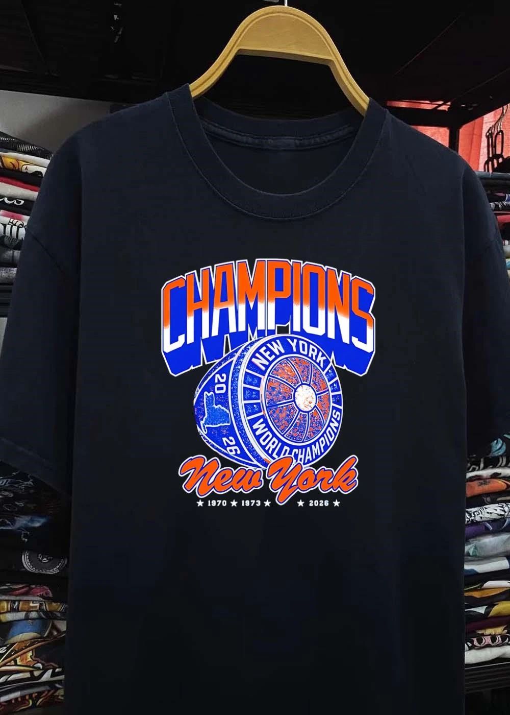 Champions Celebrate New York World Champions 1970 1973 2026 Knicks T-Shirt