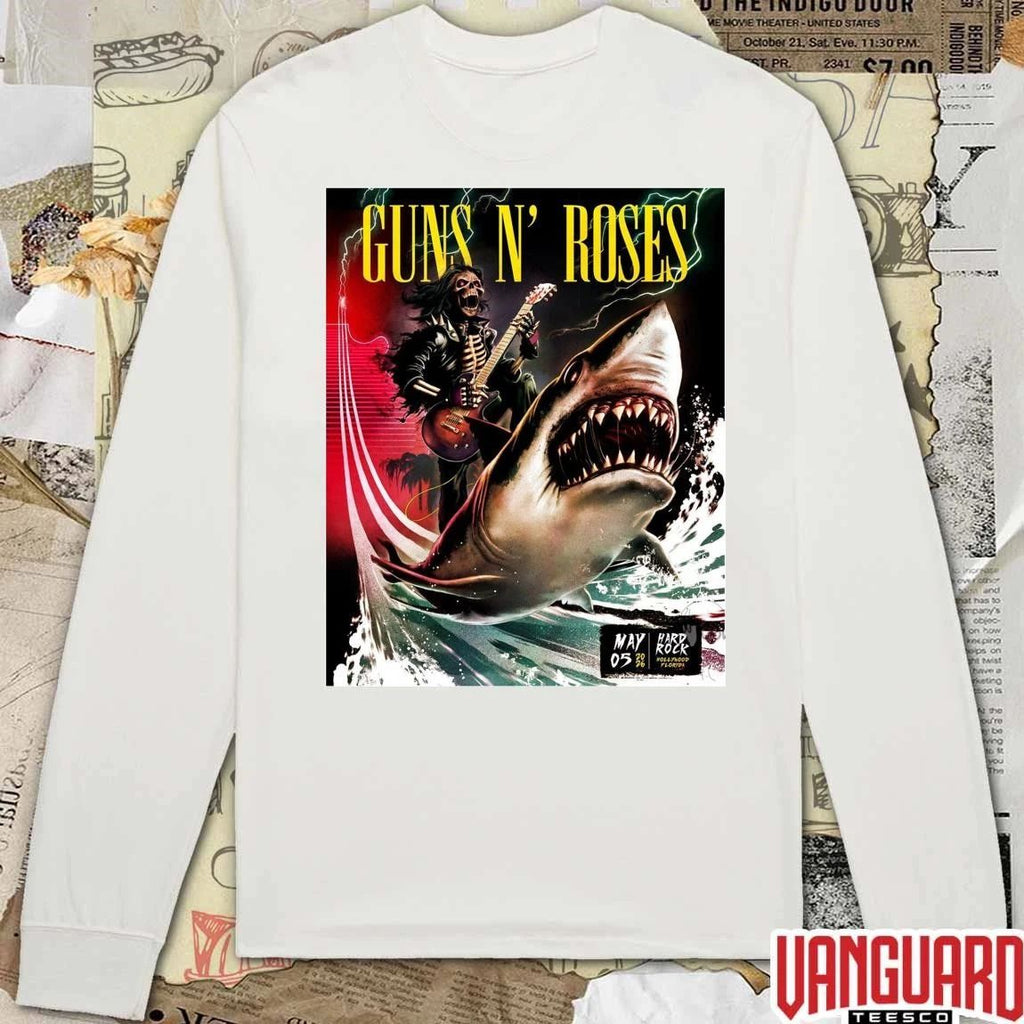 Guns N Roses Shark Attack Hard Rock Hollywood Florida May 05 2026 Poster t-shirt