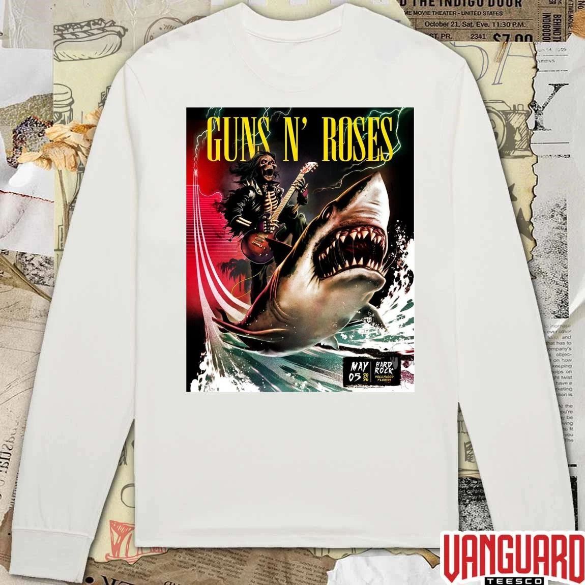 Guns N Roses Shark Attack Hard Rock Hollywood Florida May 05 2026 Poster t-shirt