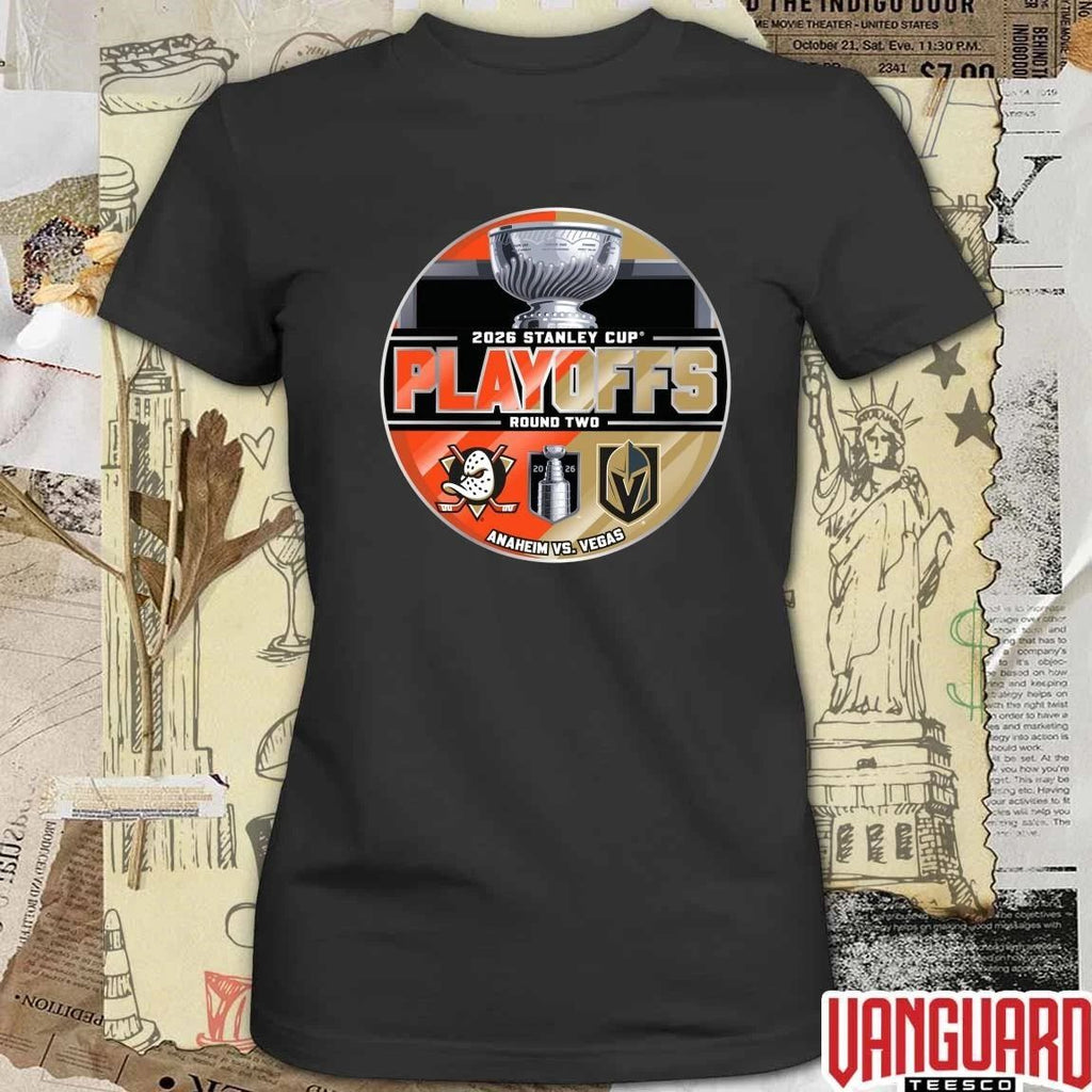 Vegas Golden Knights vs. Anaheim Ducks Inglasco 2026 Stanley Cup Playoffs Second Round Dueling Match-Up t-shirt