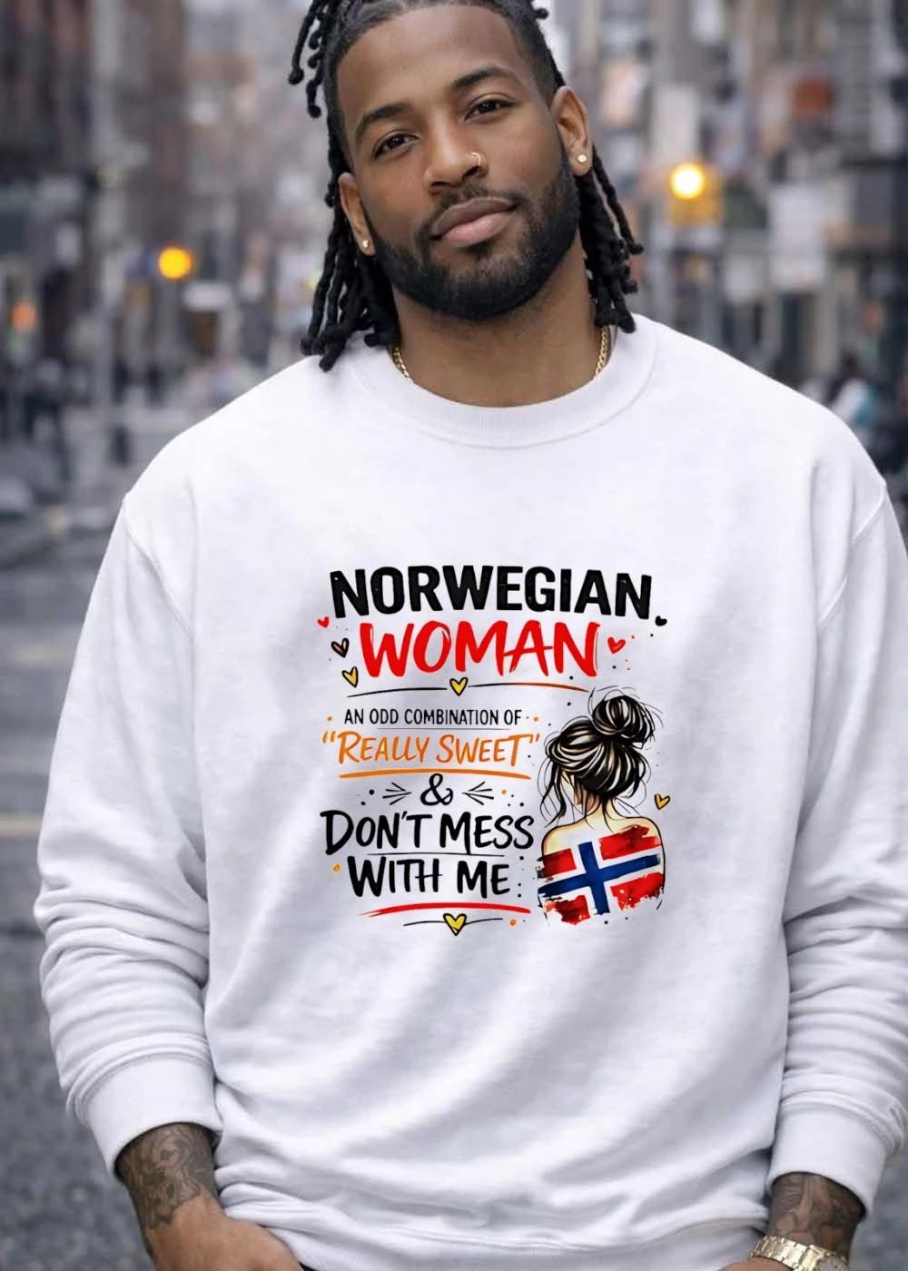 Norwegian Woman Really Sweet Don’t Mess With Me Flag Shirt