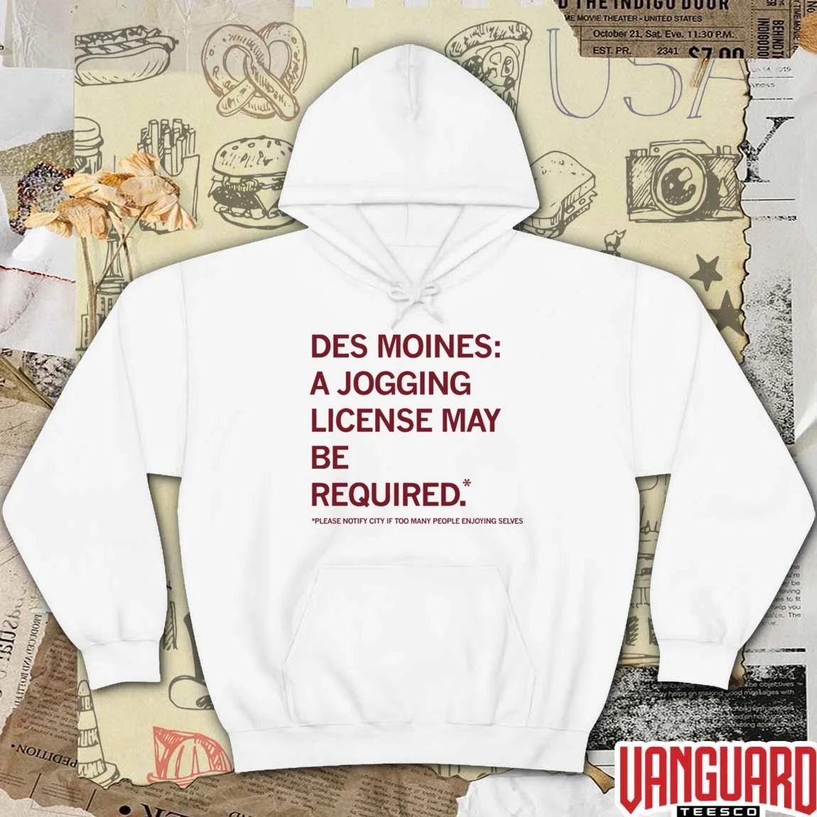 Des Moines A Jogging License May Be Required Please Notify City If Too Many People Enjoying Selves 2026 t-shirt