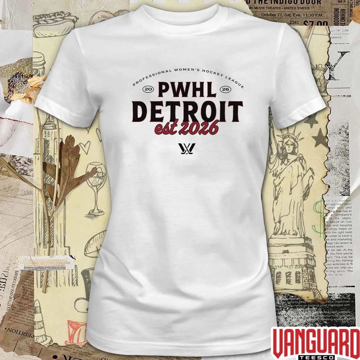 PWHL Detroit Est 2026 Professional Women’s Hockey League t-shirt