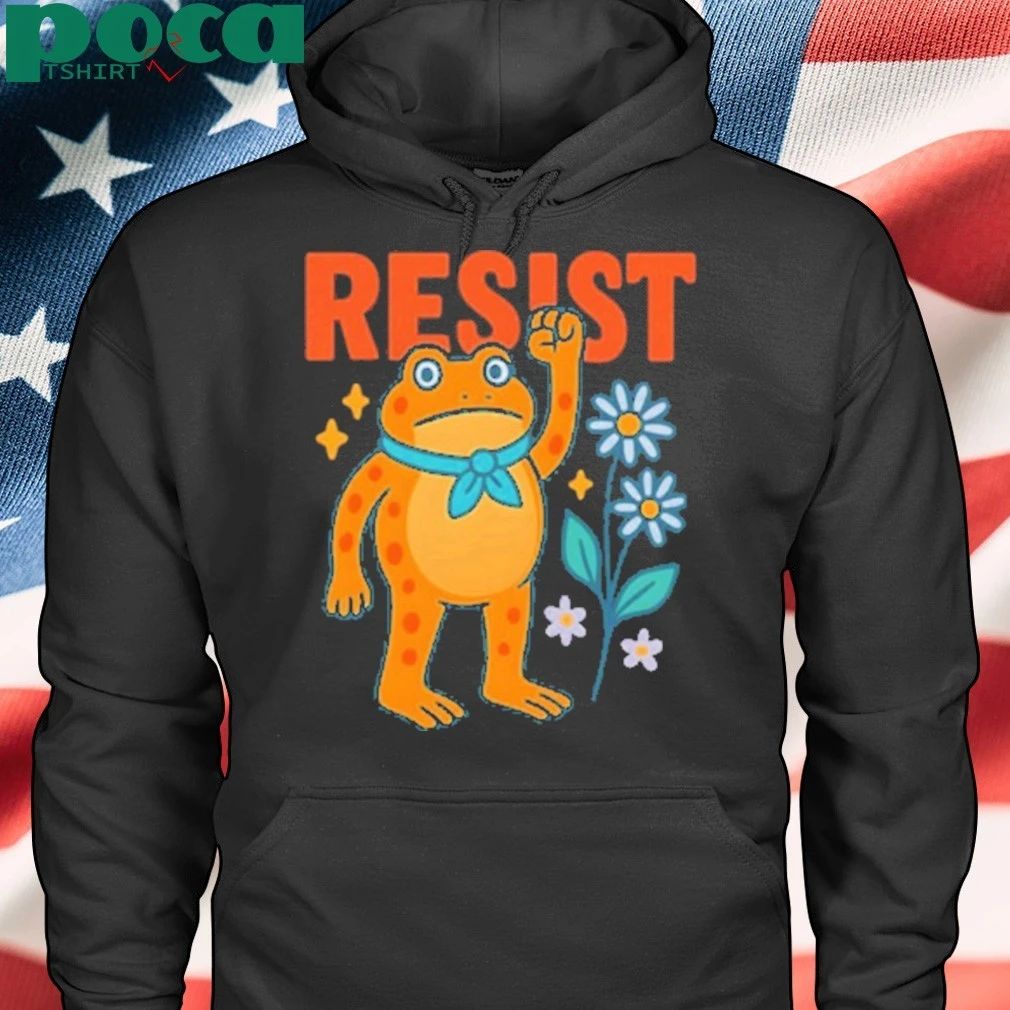 Resist-Frog Portland Frog Flower T-Shirt