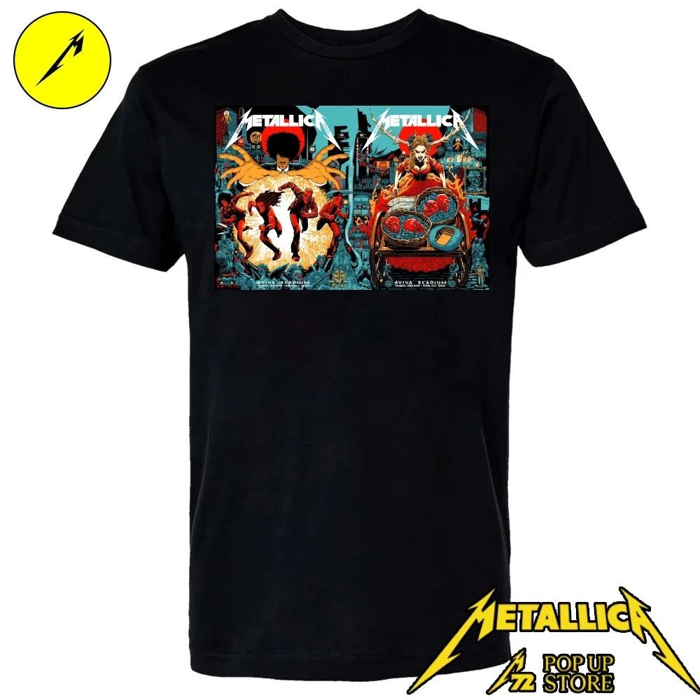 Metallica M72 Dublin Ireland 2026 T-Shirt Night 1 And 2 Combined At Aviva Stadium On June 19 And 21 2026 – Pop Up Store Limited Edition by Mick Cassidy