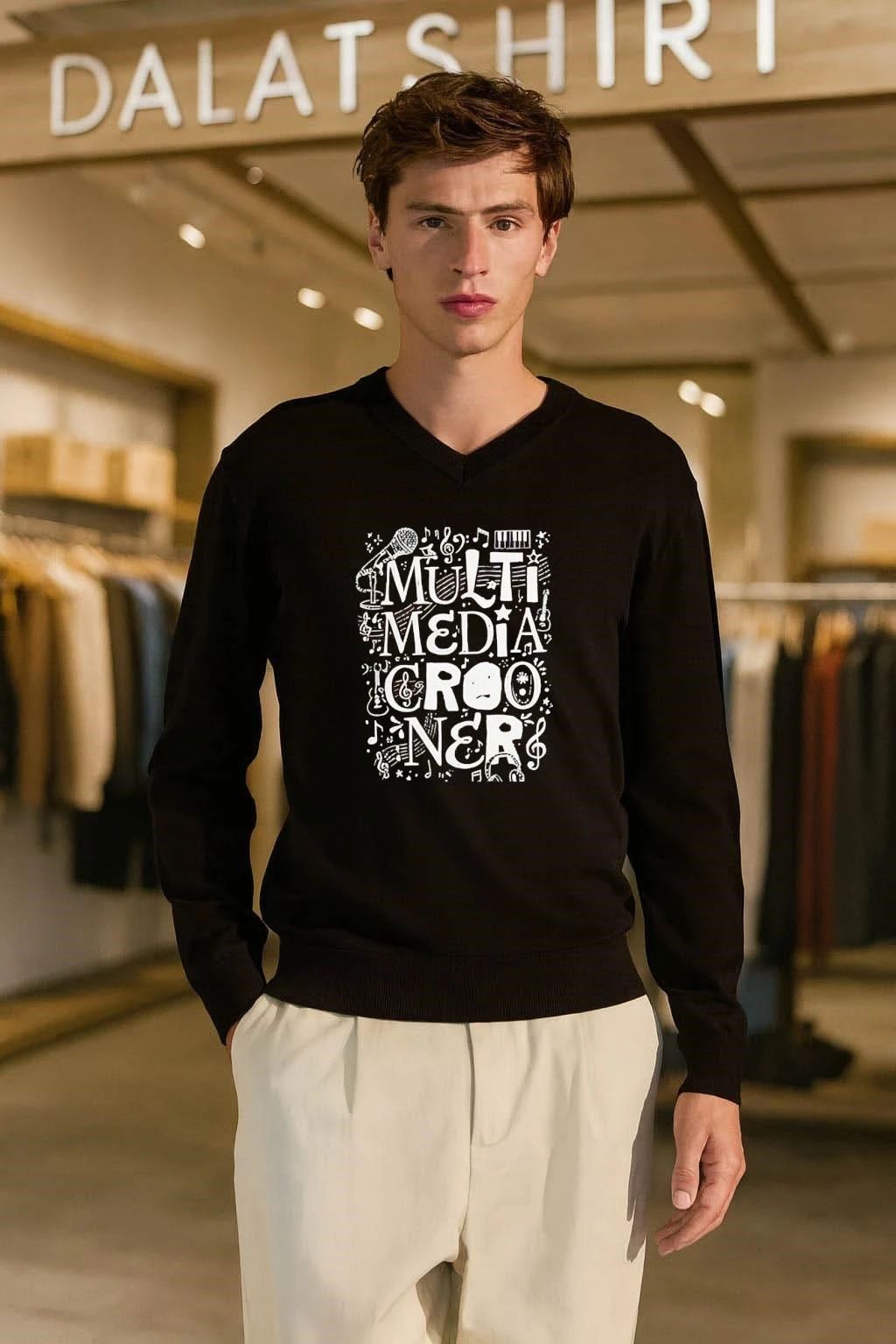 Multimedia Crooner Music Design T-Shirt