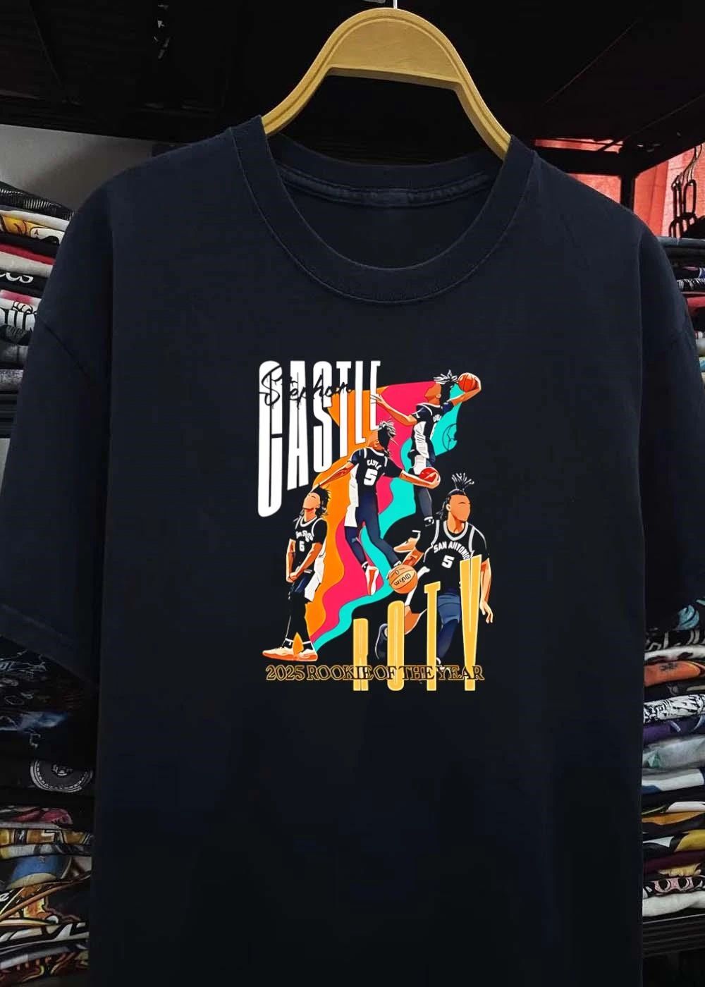 Stephon Castle 2025 ROTY San Antonio Spurs T-Shirt
