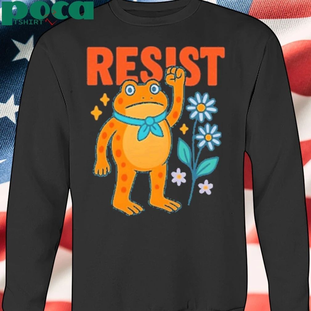 Resist-Frog Portland Frog Flower T-Shirt