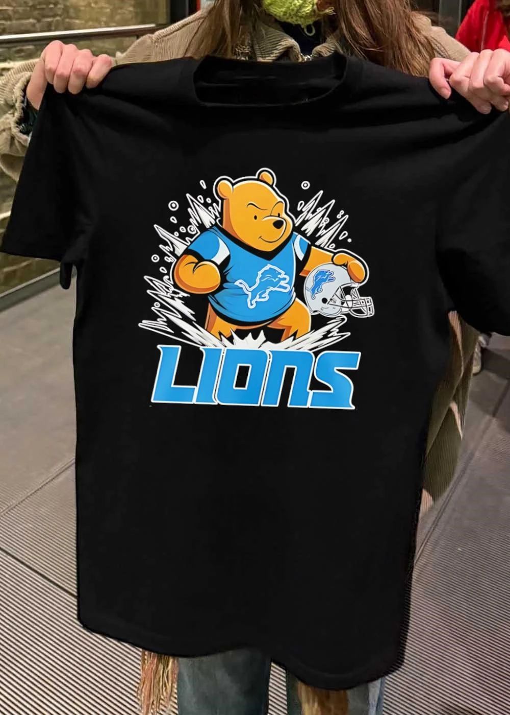 Winnie Pooh Detroit Lions 2024 Helmet Lions Shirt