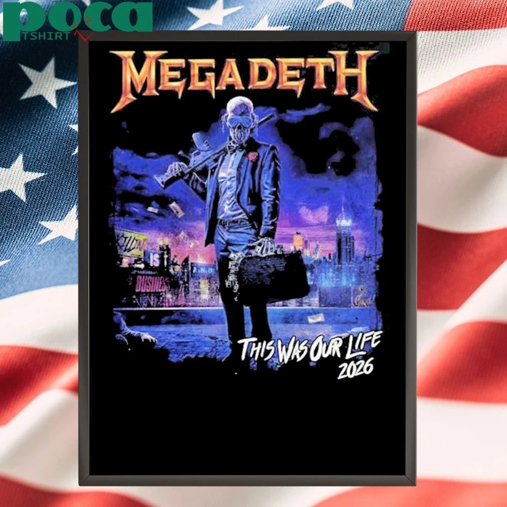 Megadeth This Was Our Life 2026 Latin America Tour Merch Gangster Vic Two Sided T-Shirt