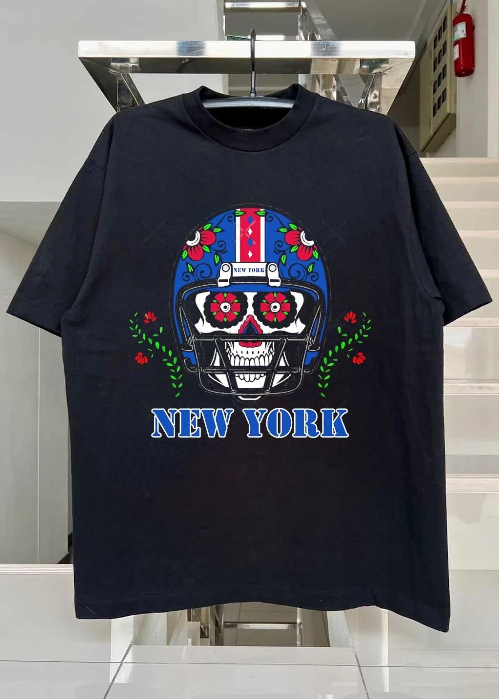Sugar Skull Football Helmet New York Shirt