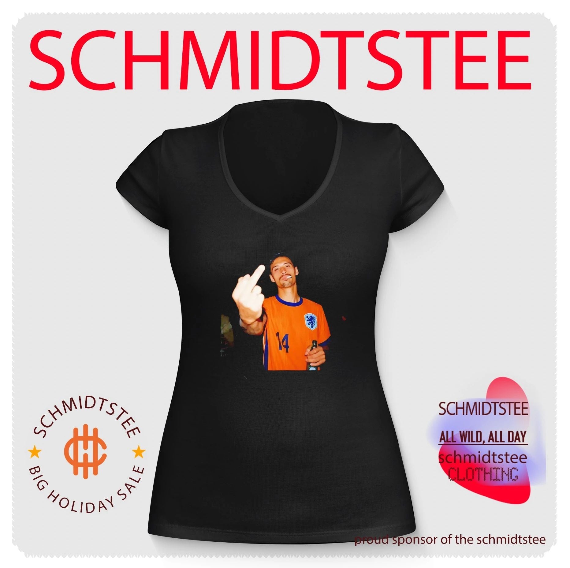 Netherlands National Football Team Number 14 middle finger shirt