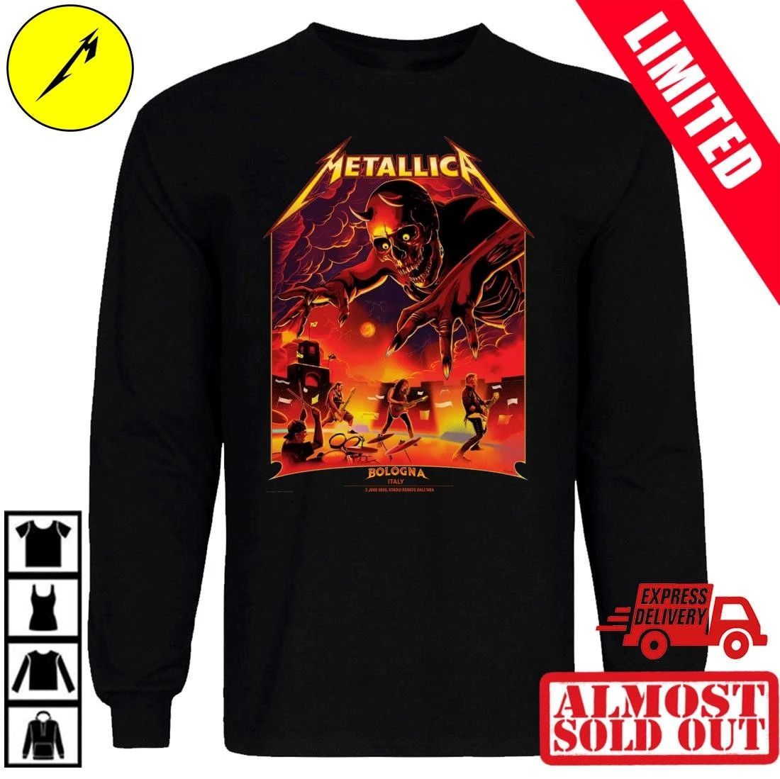 Metallica Bologna 2026 Shirt Nino Cammarata The Demon Art