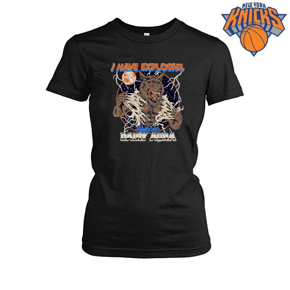 I Have Explosive Dairy Aura Angry Werewolf Lightning Moon Shirt