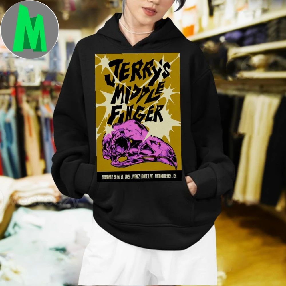 Laguna Beach Jerry’s Middle Finger Feb 21 2026 Poster Shirt