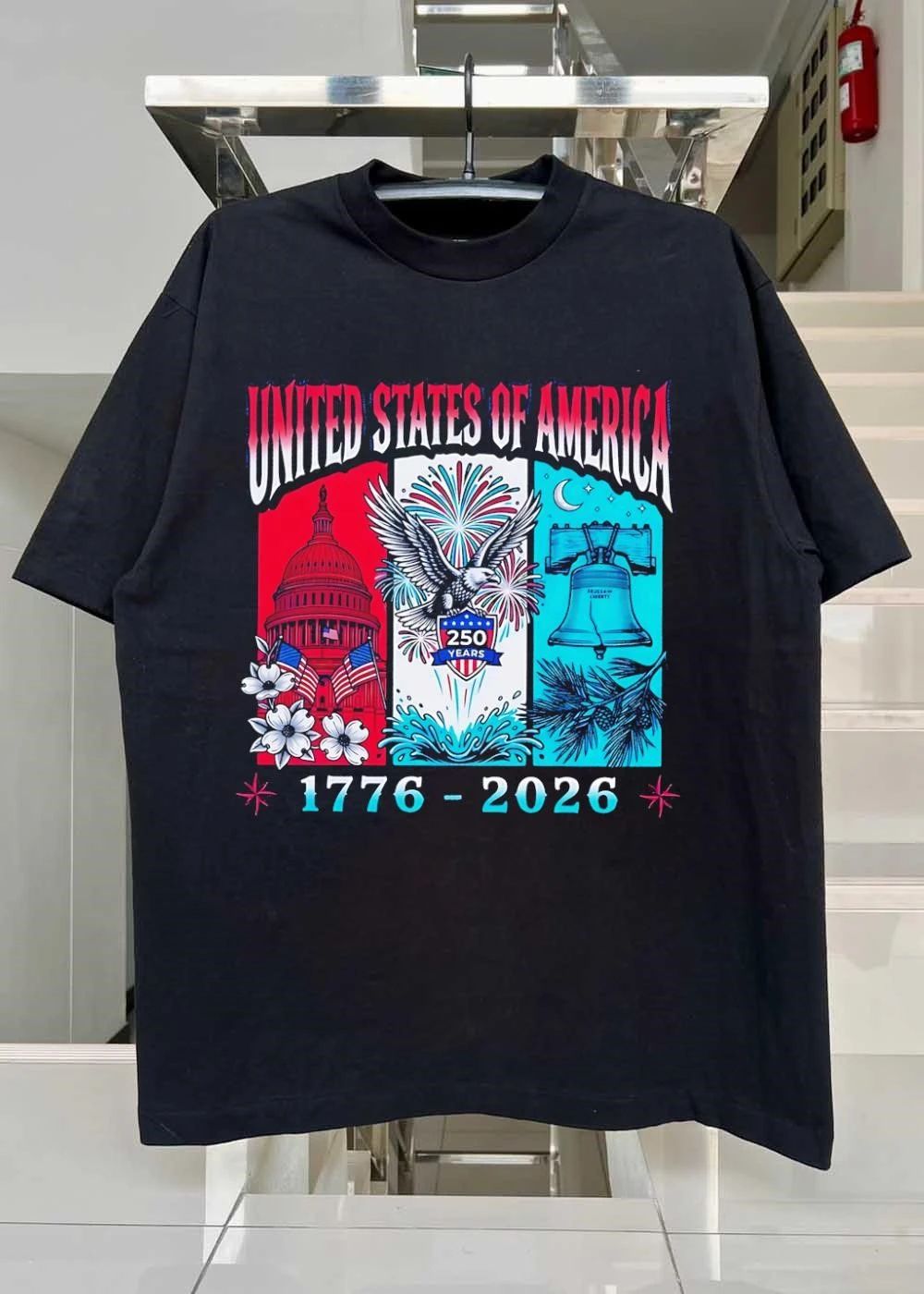 United States of America 250 Years 1776-2026 Patriotic Bald Eagle Liberty Bell Capitol shirt