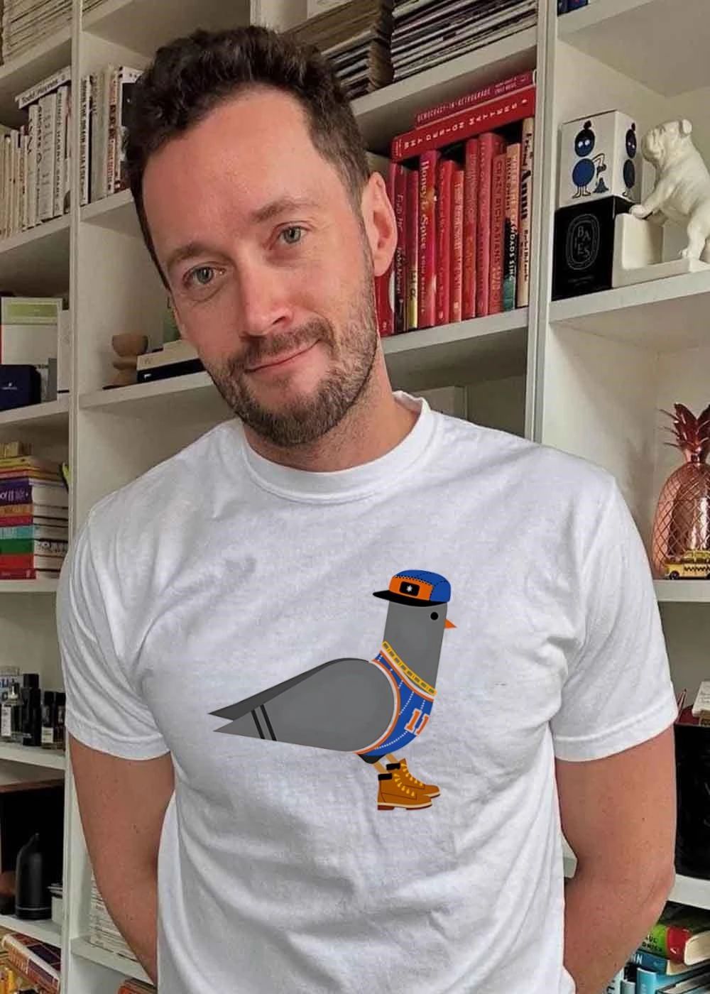 New York Basketball Pigeon Wearing Hat Number 11 shirt