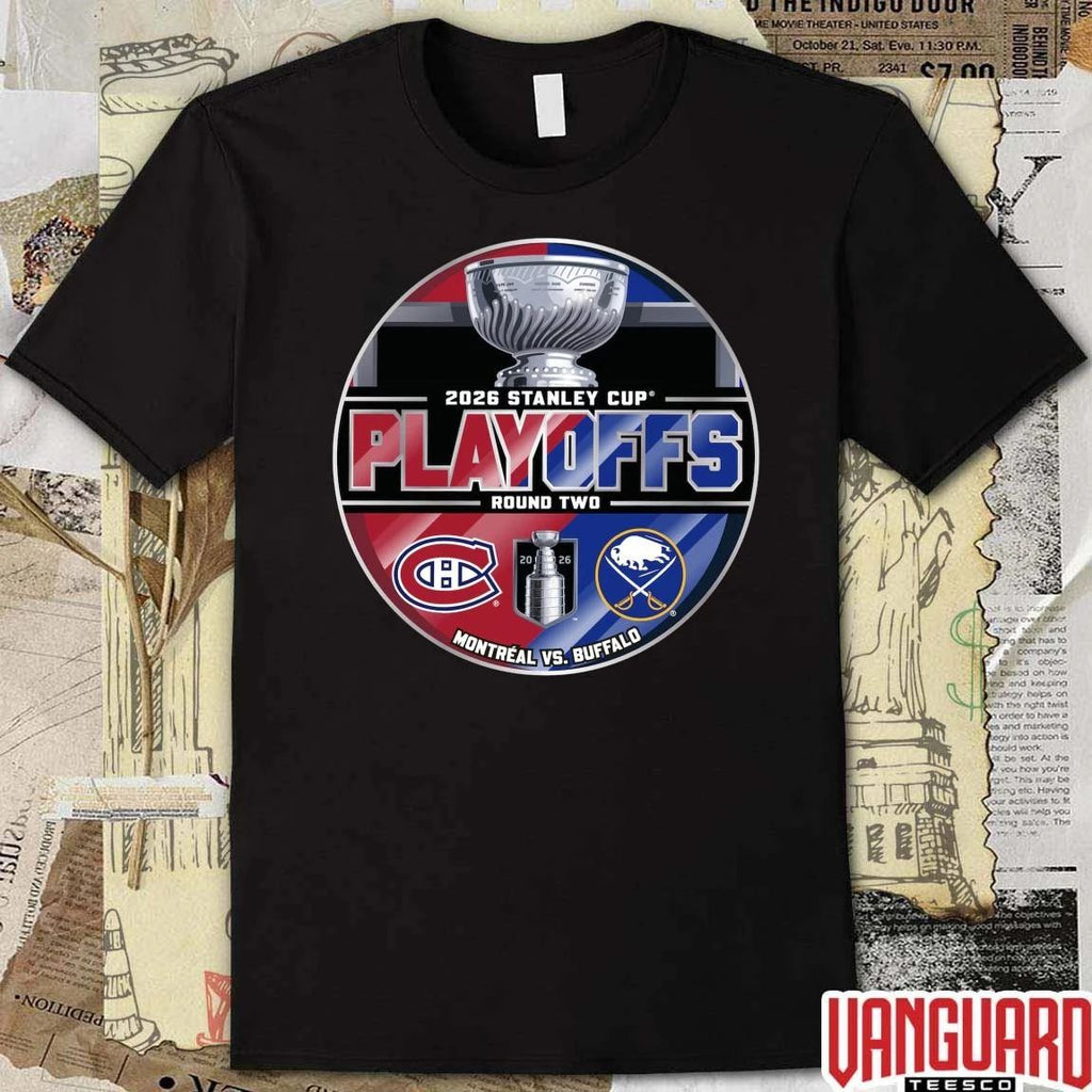 Buffalo Sabres vs. Montreal Canadiens Inglasco 2026 Stanley Cup Playoffs Second Round Dueling Match-Up t-shirt