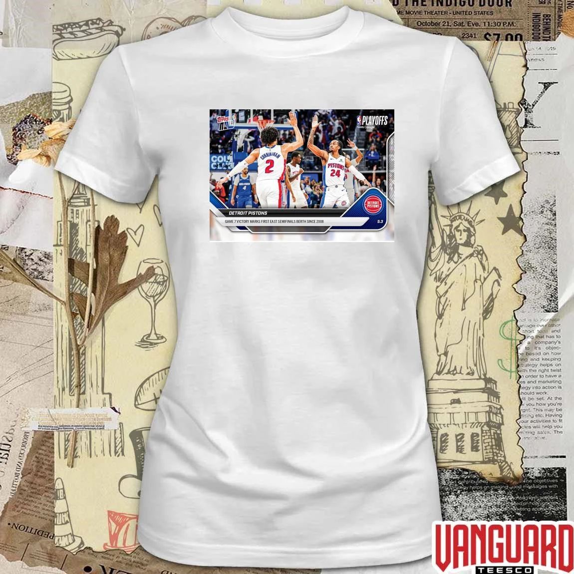 Detroit Pistons Game 7 Victory Marks First East Semifinals Berth Since 2008 t-shirt