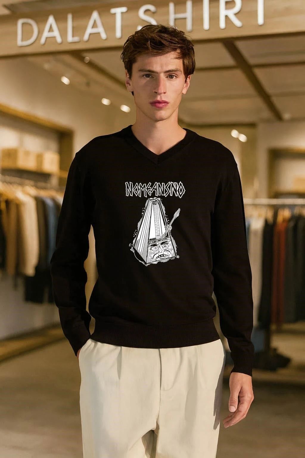 Nomeansnsno Distressed Metronome Face T-Shirt