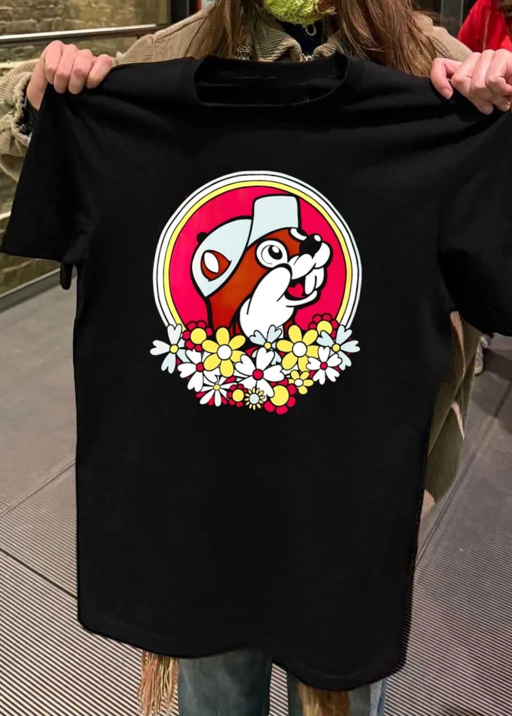 Buc-ee’s Beaver in Hat Surrounded by Flowers shirt