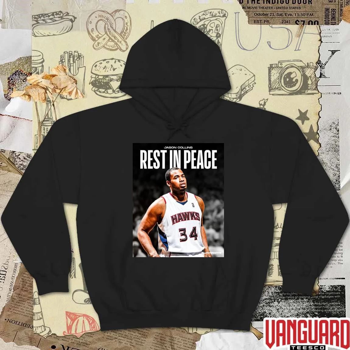 Jason Collins Rest In Peace Hawks Nation Poster t-shirt
