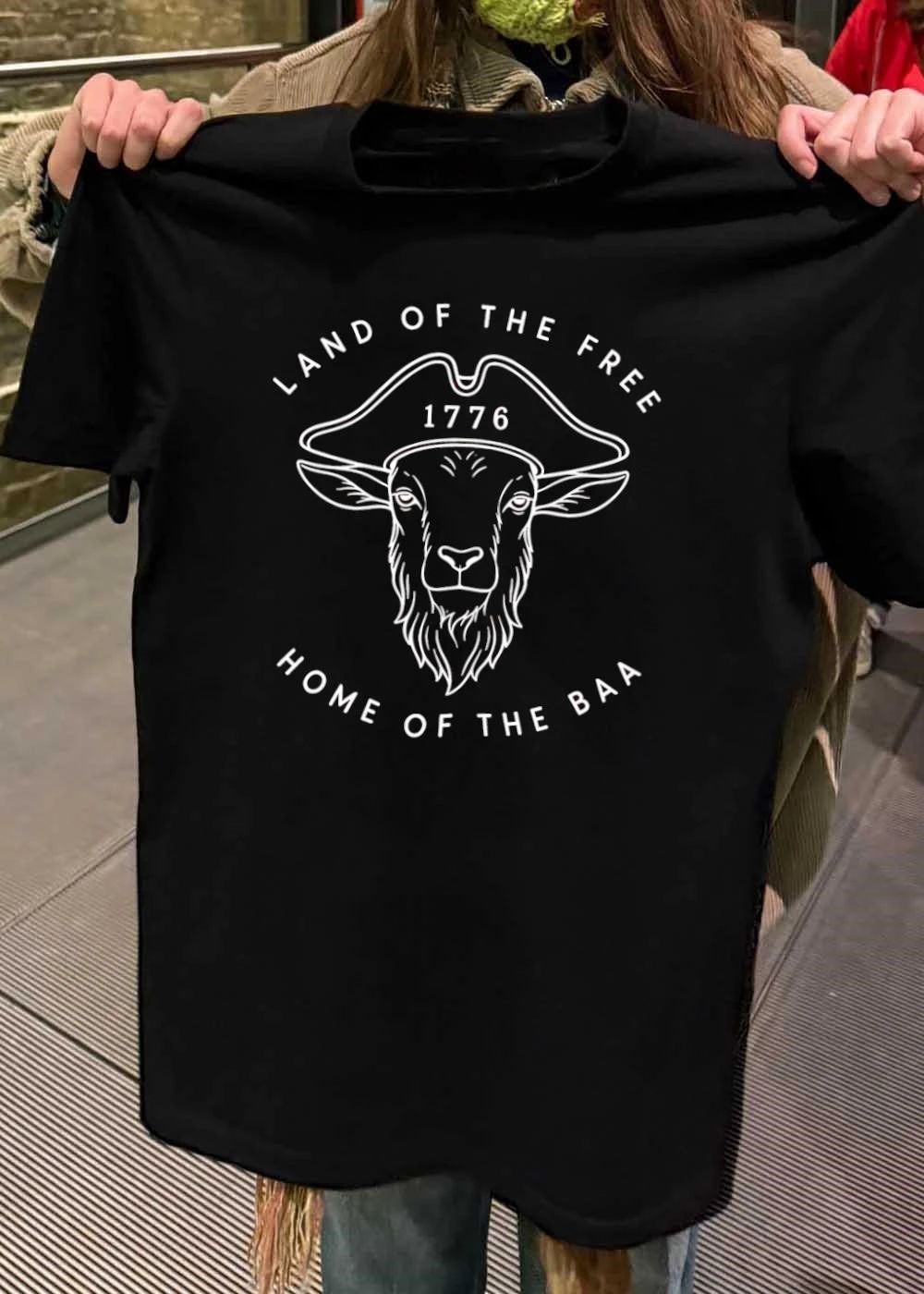 1776 Apparel Land of the Free Home of the BAA Goat T-Shirt