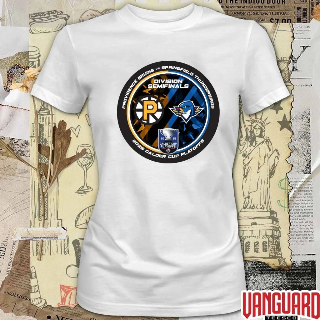 Awesome Providence Bruins vs Springfield Thunderbirds 2026 Calder Cup Playoffs Division Semifinals Dueling Souvenir t-shirt