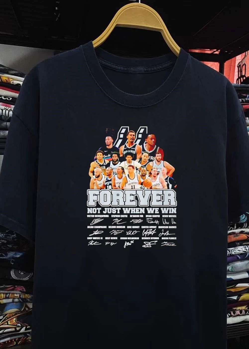 Victor Wembanyama San Antonio Spurs NBA forever not just when we win Victor Wembanyama Stephon Castle shirt