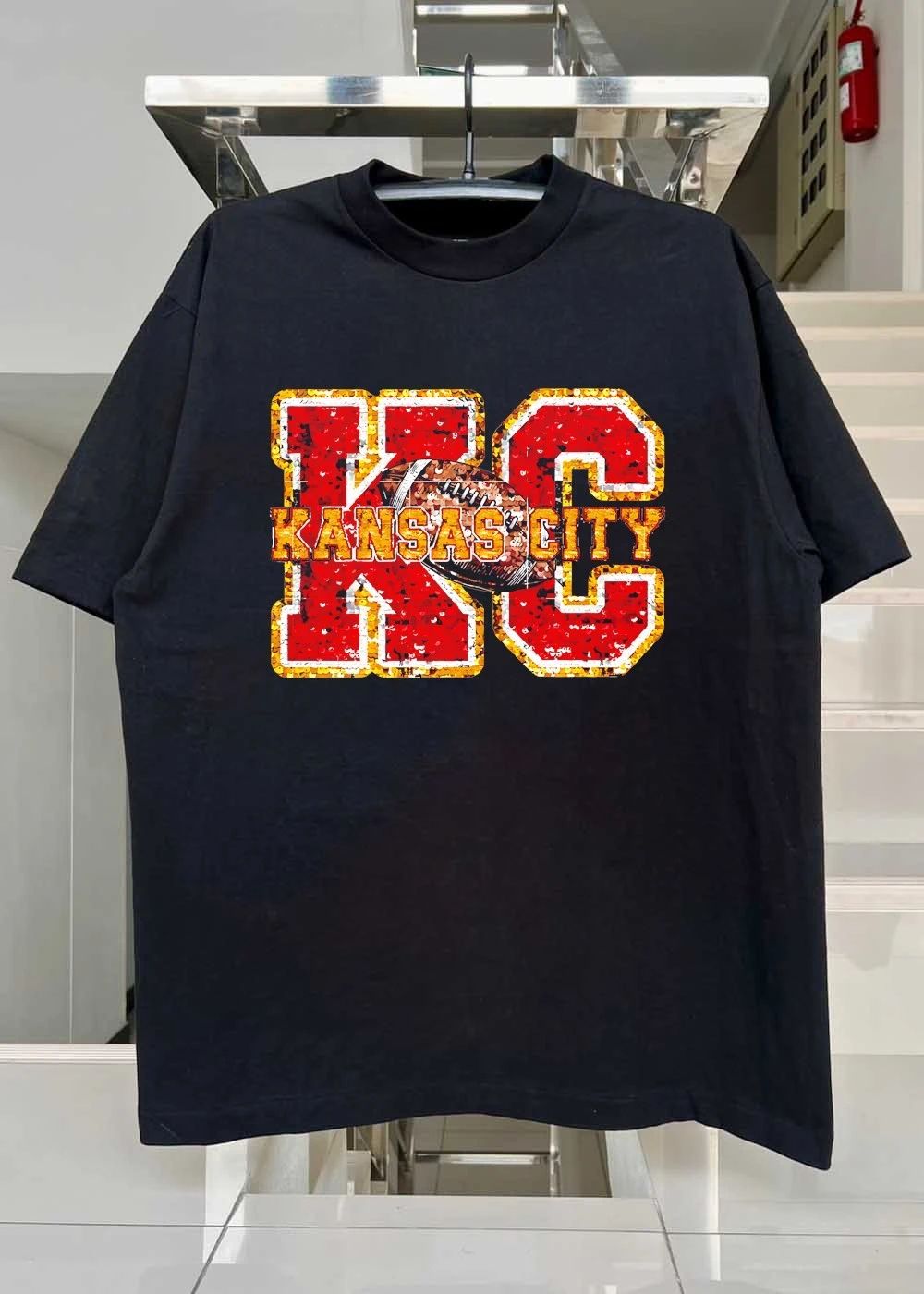 Kansas City Chiefs Football Faux Sequin shirt