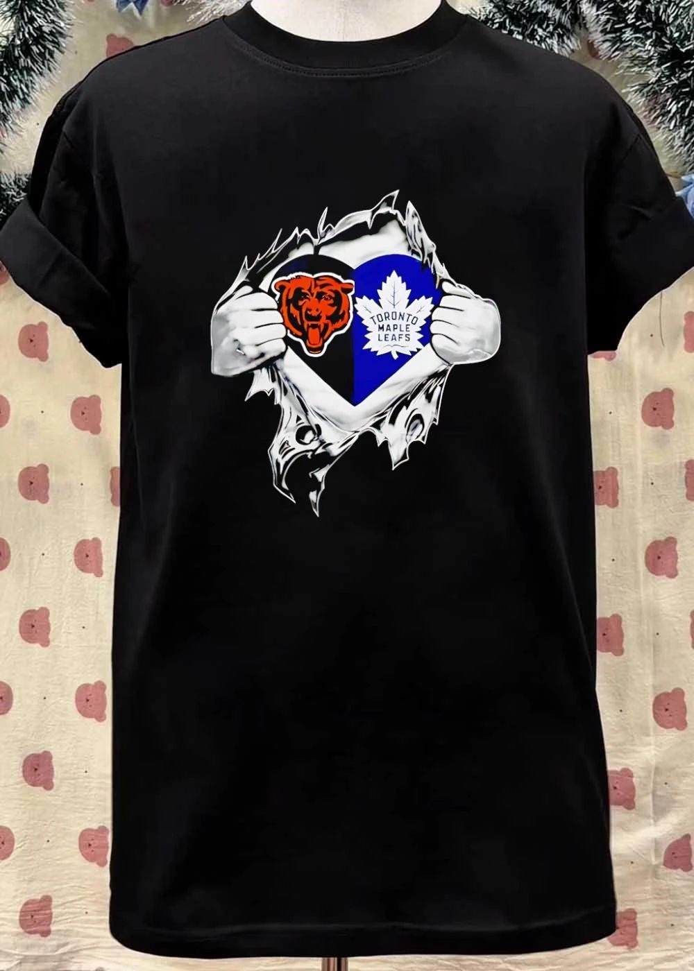 Bears Toronto Maple Leafs Heart Ripping Open Shirt
