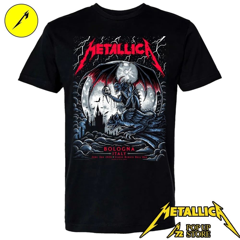 Metallica Bologna 2026 Pop-Up Store Exclusive T-Shirt – Artwork By Keith Stanley