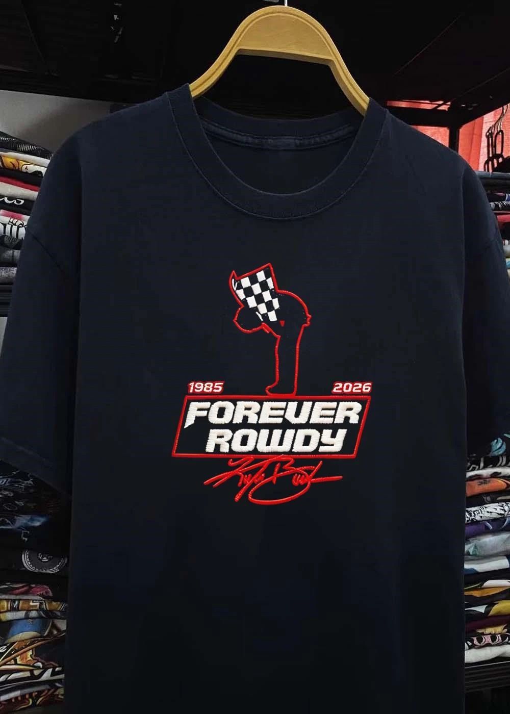 1985 2026 Forever Rowdy Kyle Busch Checkered Flag Shirt