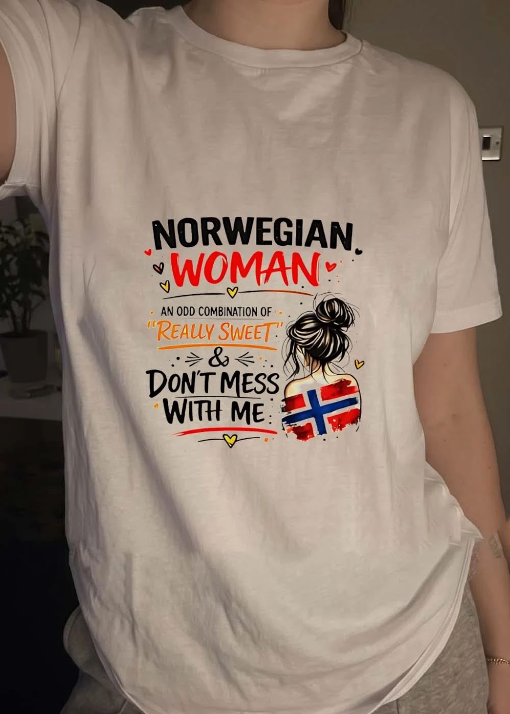 Norwegian Woman Really Sweet Don’t Mess With Me Flag Shirt