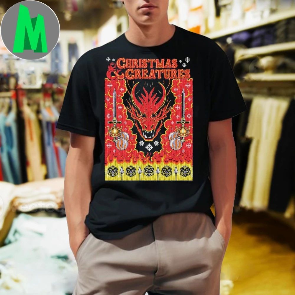 Original Dungeons & Dragons Christmas And Creatures Shirt