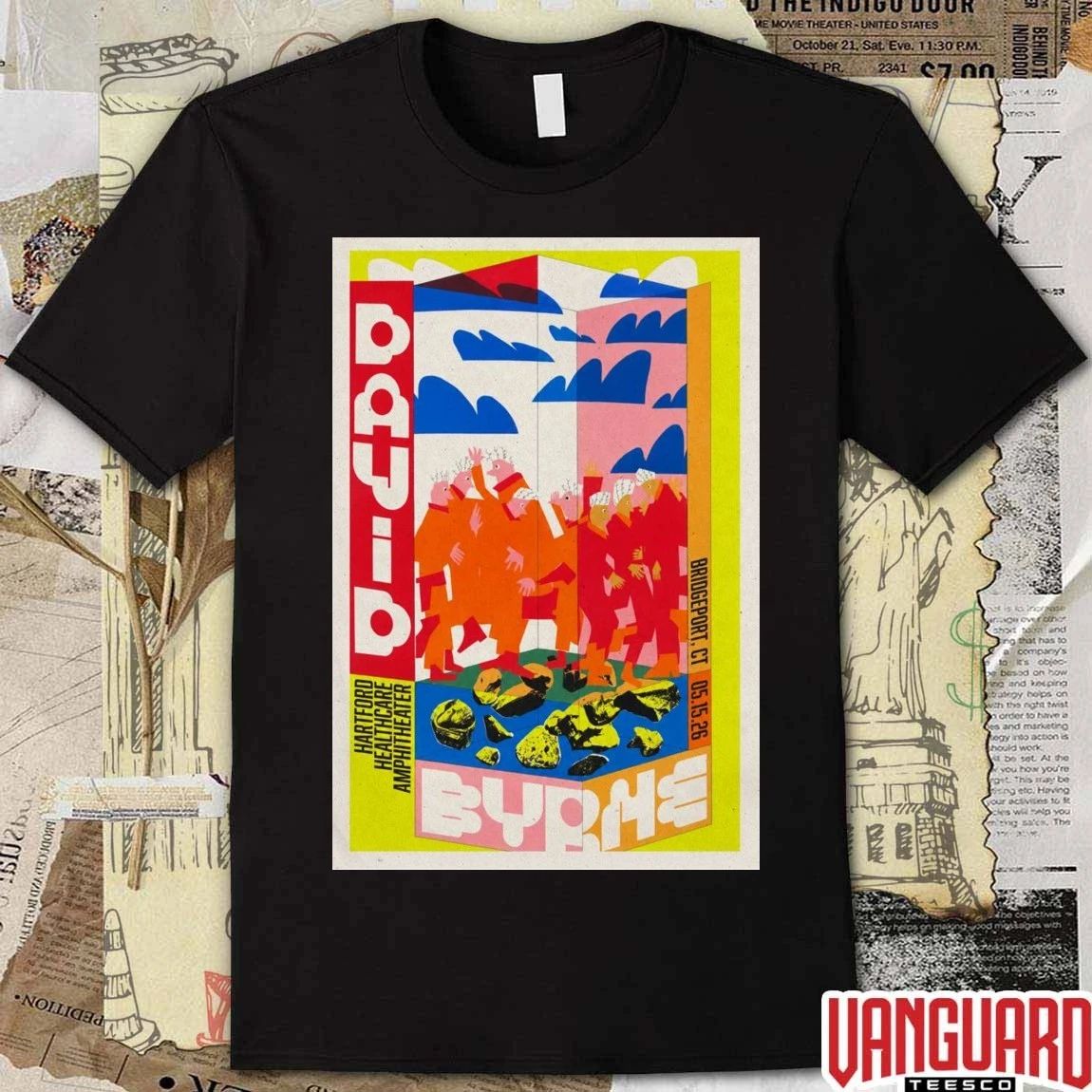 David Byrne Pop-Up Shop Poster Hartford Healthcare Amphitheater Bridgeport CT 2026 t-shirt