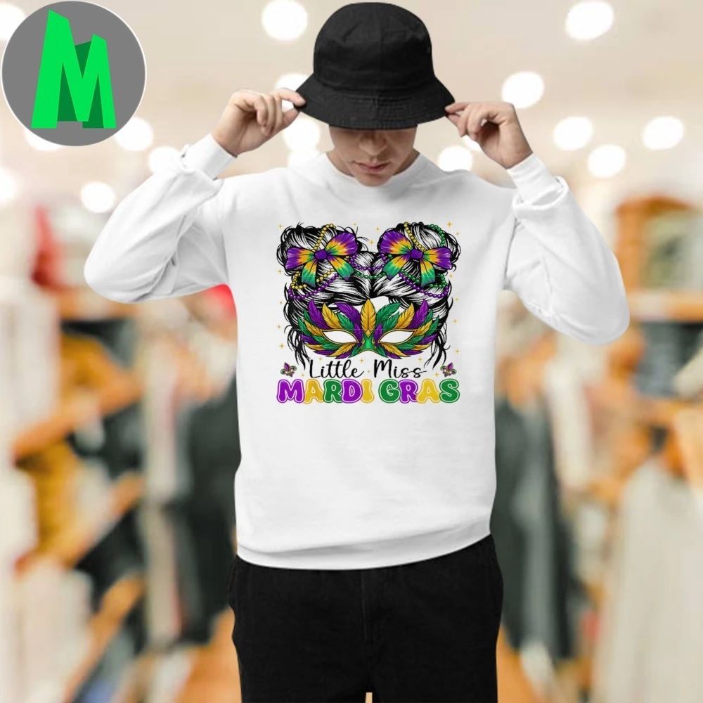Original Mardi Gras Messy Bun Coquette Bead Shirts