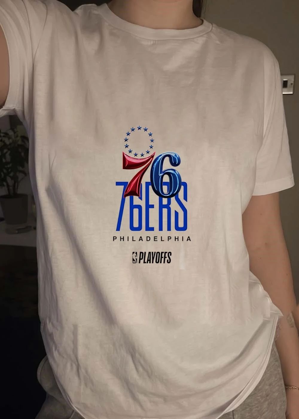 Philadelphia 76ers NBA Playoffs Team Logo White Shirt