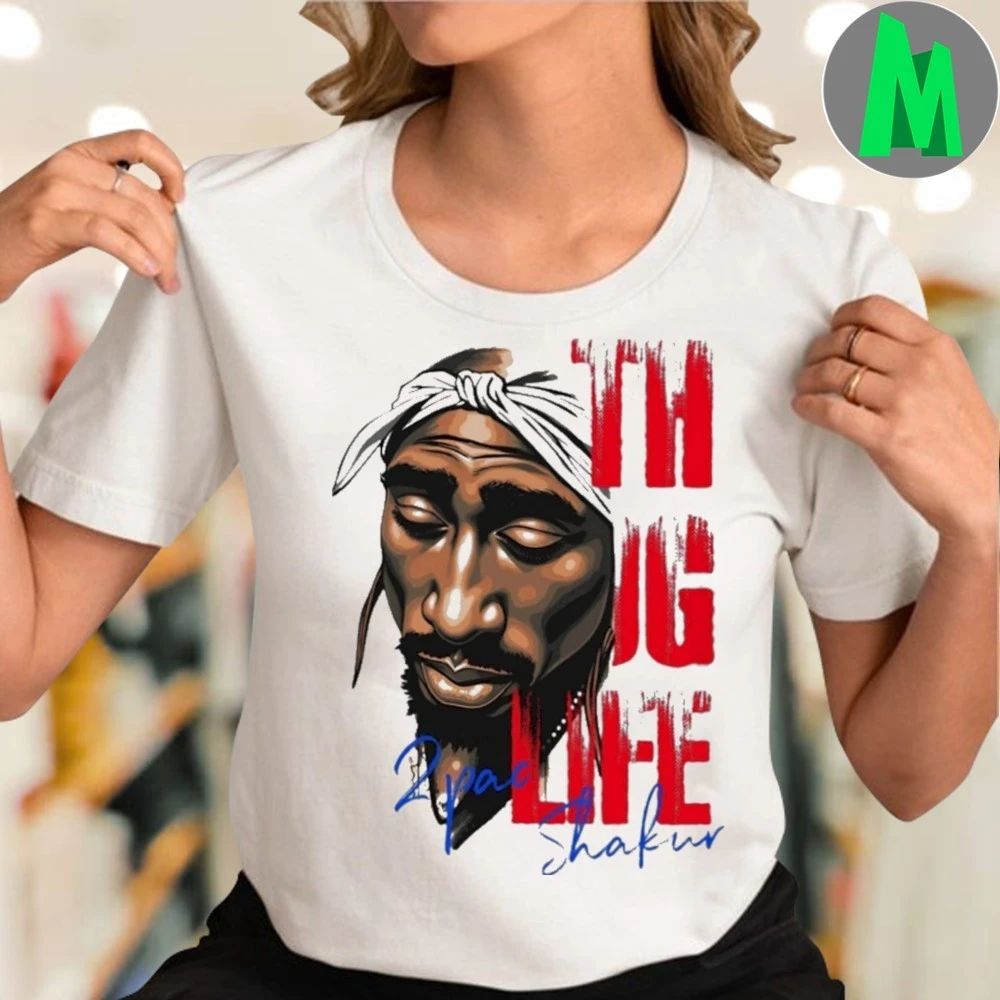 Famous American rapper Tupac Shakur Thug Life 2Pac Shakur Shirt