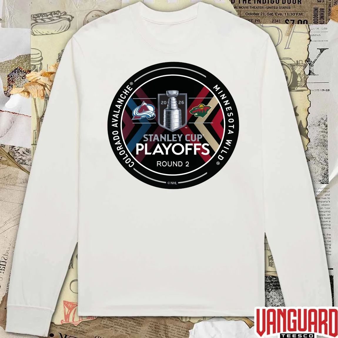 Colorado Avalanche Mustang 2026 Stanley Cup Playoffs Round 2 Matchup Puck t-t-shirt