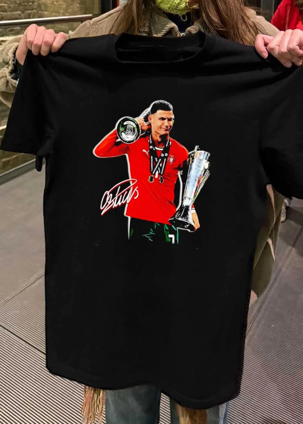 CR7 Cristiano Ronaldo Celebrating with UEFA Nations League Trophy Shirt