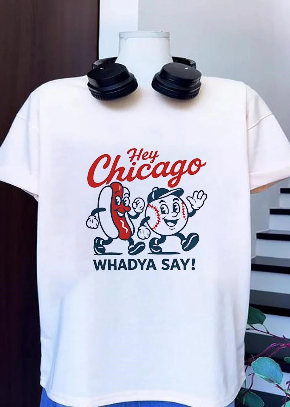 Hey Chicago Whadya Say Hot Dog Baseball Mascot T-Shirt